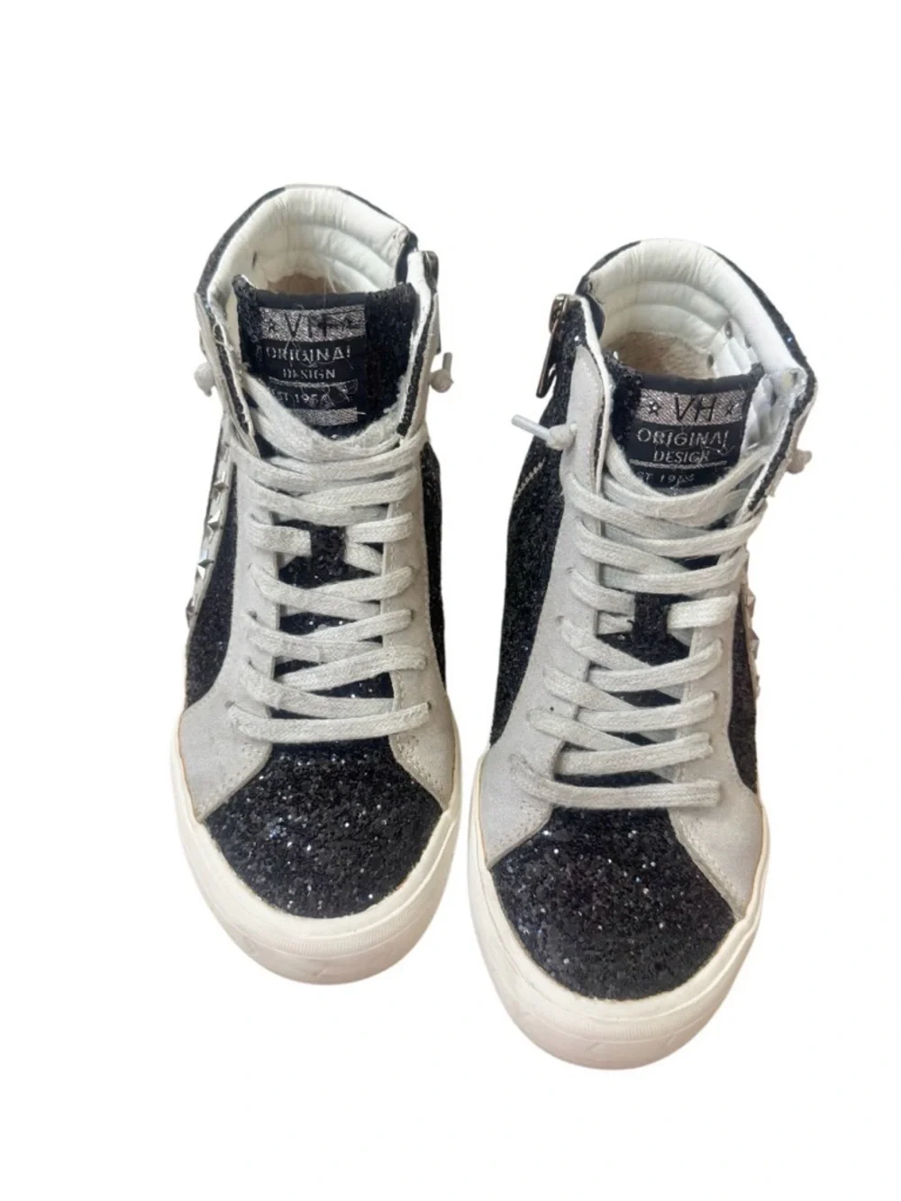VINTAGE HAVANA Leona glitter high top sneakers women’s tennis shoes size 6 - Picture 4 of 17